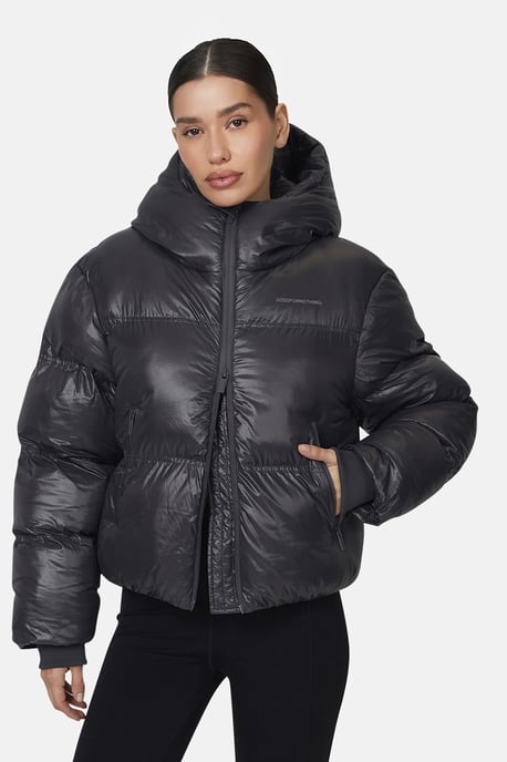 Grey Hooded Puffer Jacket - Image 1