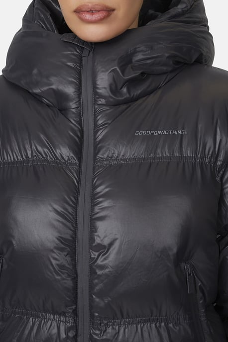 Grey Hooded Puffer Jacket - Image 3