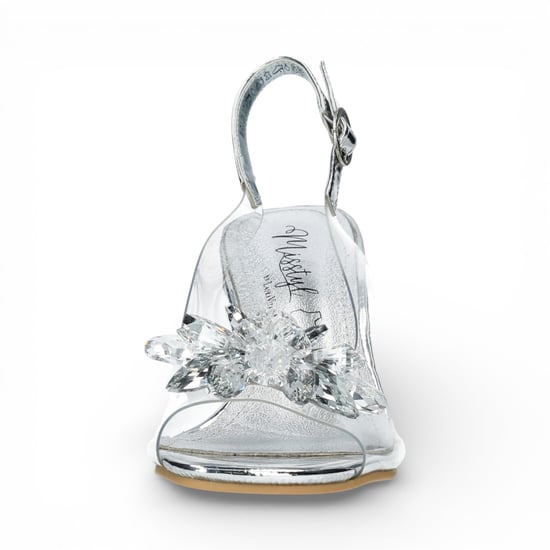 Laura Vita Mira 01 instapsandalen met Cinderella-hak in transparant zilver voor dames - Image 3