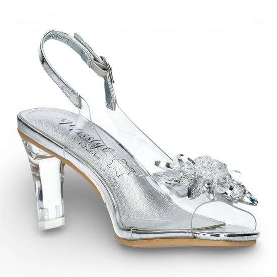 Laura Vita Mira 01 instapsandalen met Cinderella-hak in transparant zilver voor dames - Image 4