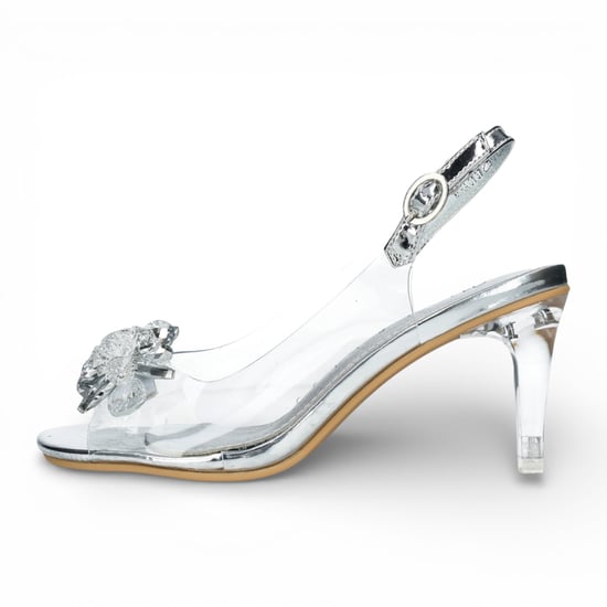 Laura Vita Mira 01 instapsandalen met Cinderella-hak in transparant zilver voor dames - Image 5
