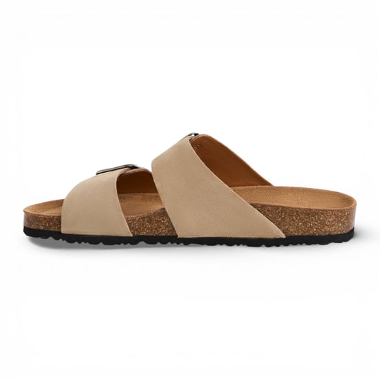 Tamaris Herr Sand Beige Läder Slip-On Footbed Slippersandaler - Image 3