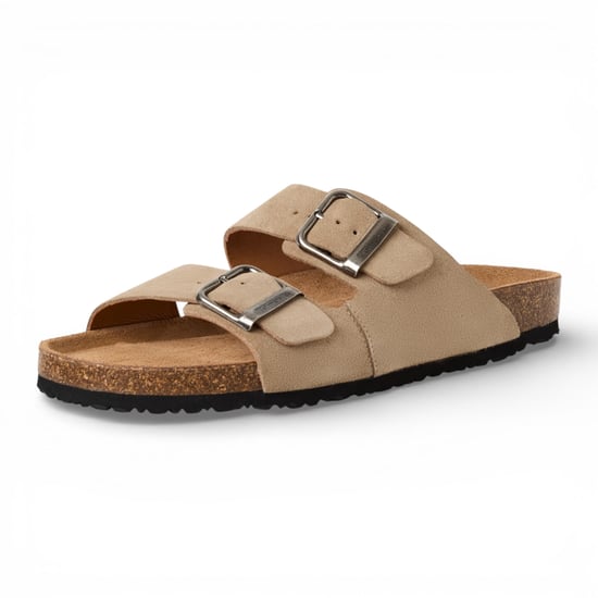 Tamaris Herr Sand Beige Läder Slip-On Footbed Slippersandaler - Image 4