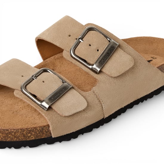 Tamaris Herr Sand Beige Läder Slip-On Footbed Slippersandaler - Image 6
