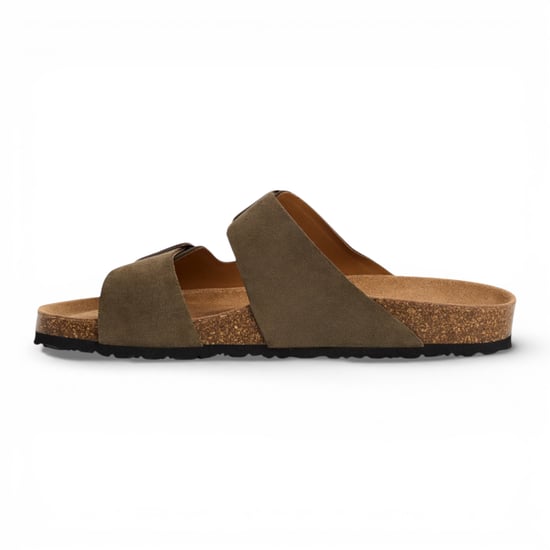 Tamaris Herr Olivgröna Lädersandaler med Slip-On-Footbed - Image 3