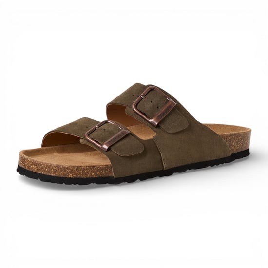 Tamaris Herr Olivgröna Lädersandaler med Slip-On-Footbed - Image 4