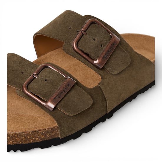 Tamaris Herr Olivgröna Lädersandaler med Slip-On-Footbed - Image 6