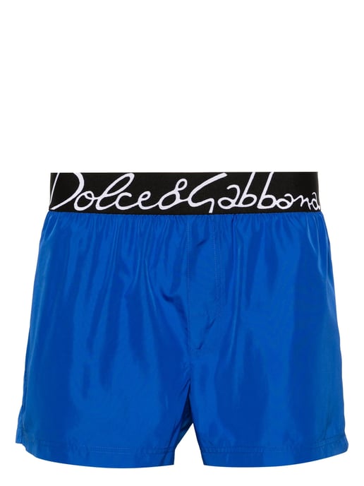 Script Logo Swim Shorts in Blue - Image 1
