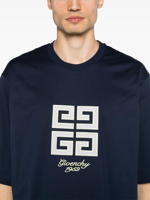 4G 1952 Embroidered Logo T-Shirt in Navy - Image 2