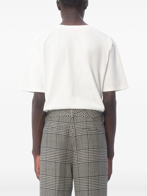 Chez Valentino Print Jersey T-Shirt in White - Image 4