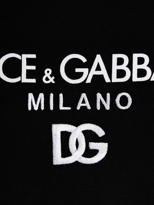 Embroidered DG Milano Logo T-Shirt in Black - Image 3