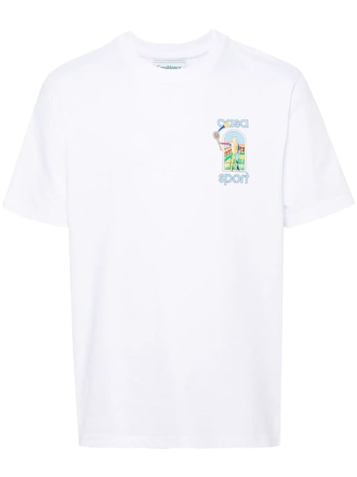 Le Jeu Colore Printed T-Shirt in White - Image 3