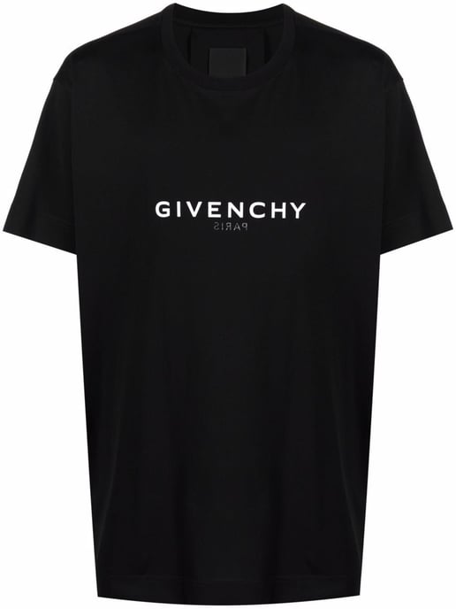 Reverse Paris Logo Print T-Shirt in Black - Image 3