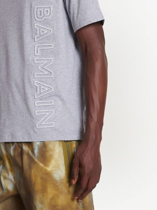 Embossed Logo T-Shirt in Grey - Image 4