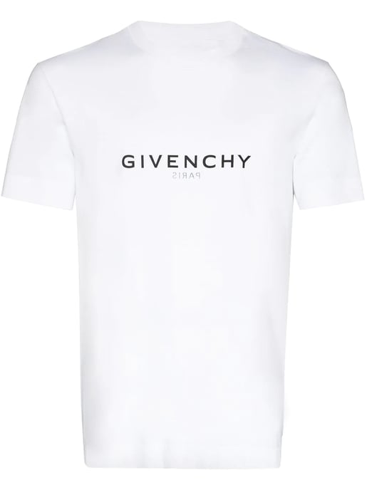Reverse Paris Logo Print T-Shirt in White - Image 3