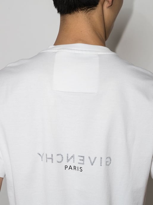 Reverse Paris Logo Print T-Shirt in White - Image 5
