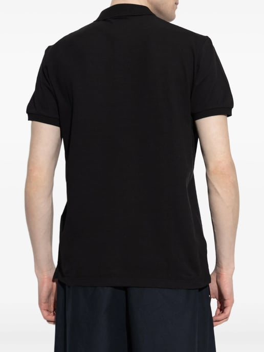 Logo Print Polo Shirt in Black - Image 5