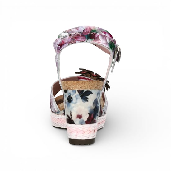 Laura Vita Facyo 75 Lila Paarse Leren Espadrille Sandalen met Bloemenprint voor Dames - Image 6