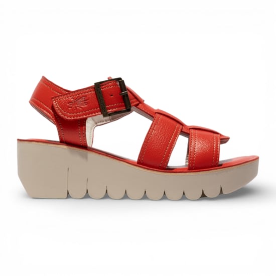 Fly London YUDD236FLY dames sandalen met sleehak van duivelsrood leer - Image 1
