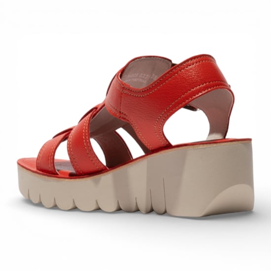 Fly London YUDD236FLY dames sandalen met sleehak van duivelsrood leer - Image 3