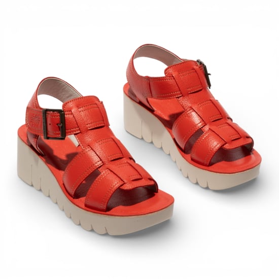 Fly London YUDD236FLY dames sandalen met sleehak van duivelsrood leer - Image 5
