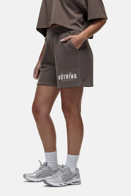 Taupe Relaxed Fit Jersey Shorts - Image 2