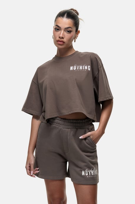 Taupe Relaxed Fit Jersey Shorts - Image 3