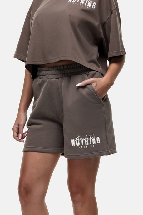 Taupe Relaxed Fit Jersey Shorts - Image 5