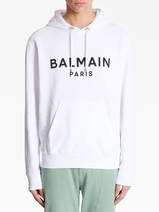 Logo Printed Hoodie in White - Image 3