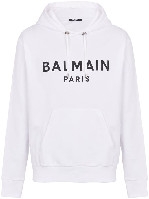 Logo Printed Hoodie in White - Image 4
