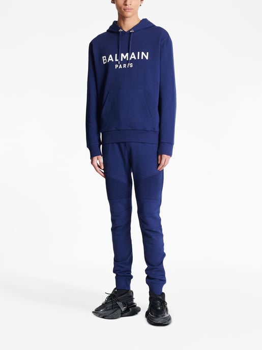 Logo Printed Hoodie in Navy - Image 4