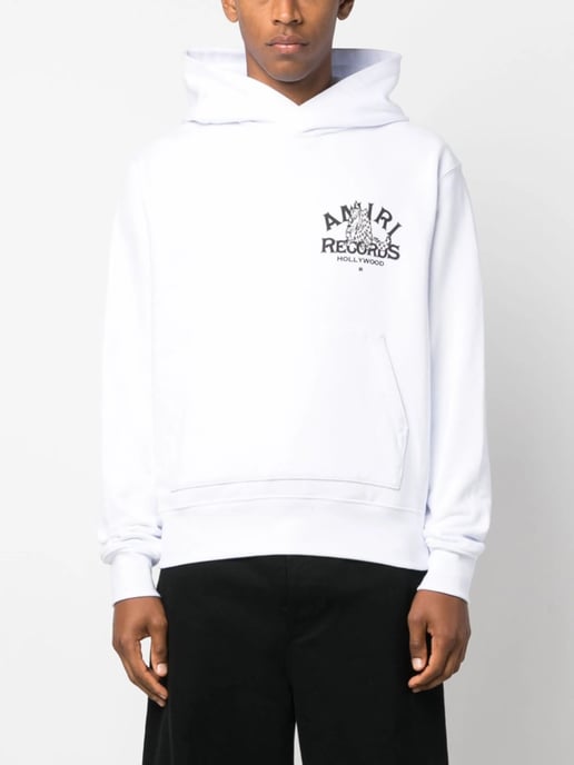 Records Wolf Hoodie in White - Image 1