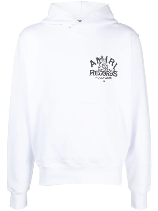 Records Wolf Hoodie in White - Image 2
