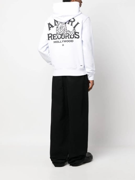 Records Wolf Hoodie in White - Image 3