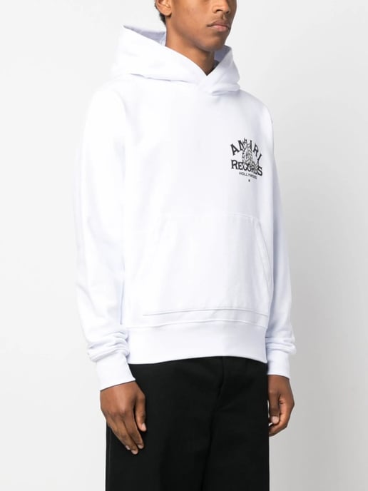 Records Wolf Hoodie in White - Image 4