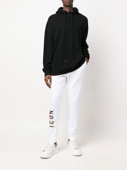 Icon Splat Jogging Bottoms in White - Image 1