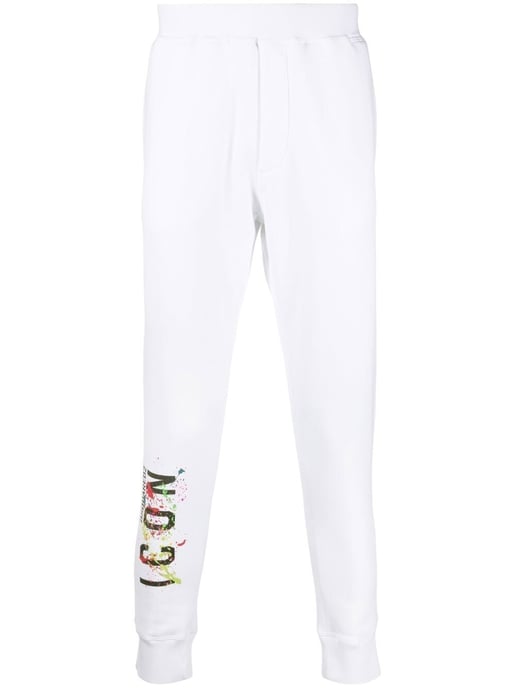 Icon Splat Jogging Bottoms in White - Image 2