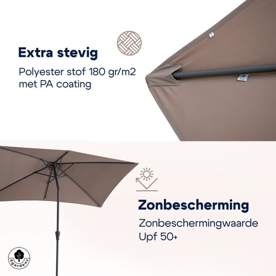 4gardenz ® parasol rechthoek 150x250cm kantelbaar balkonparasol - Image 5