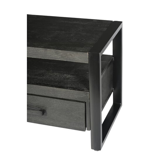Livingfurn tv meubel norris 120x50x45 cm mangohout / gecoat staal - Image 2