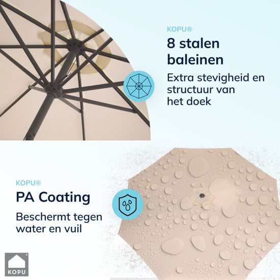 Kopu ® valencia parasol rond 300 cm met beschermhoes - - Image 3