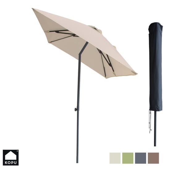 Kopu ® leon parasol rechthoek 150x250 cm balkonparasol met hoes creme - Image 1