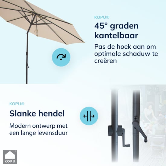 Kopu ® valencia parasol rond 300 cm met beschermhoes en voet - - Image 5