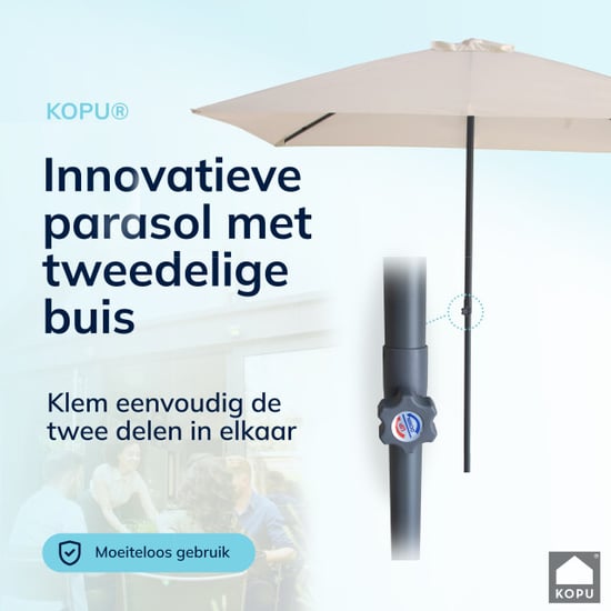 Kopu ® leon parasol rechthoek 150x250 cm balkonparasol met hoes creme - Image 6