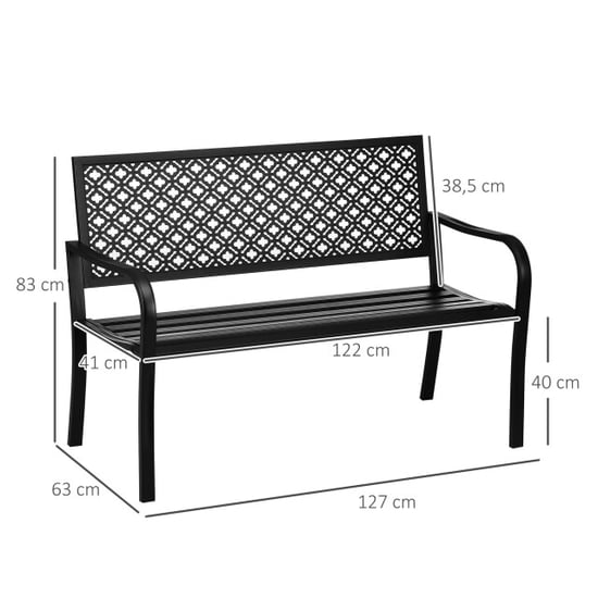 4goodz Tuinbank staal 2-zits met rugleuning & armleuning max. 240 kg - - Image 4