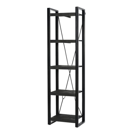 Livingfurn boekenkasten norris 200x55x40 cm mangohout / gecoat staal - Image 1
