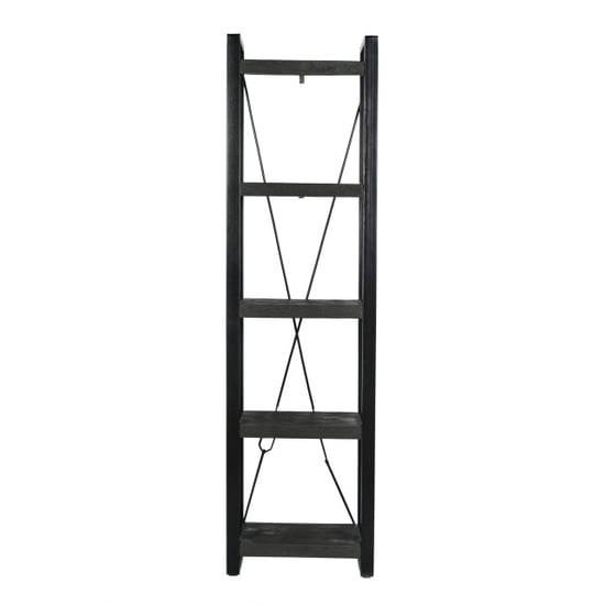 Livingfurn boekenkasten norris 200x55x40 cm mangohout / gecoat staal - Image 2