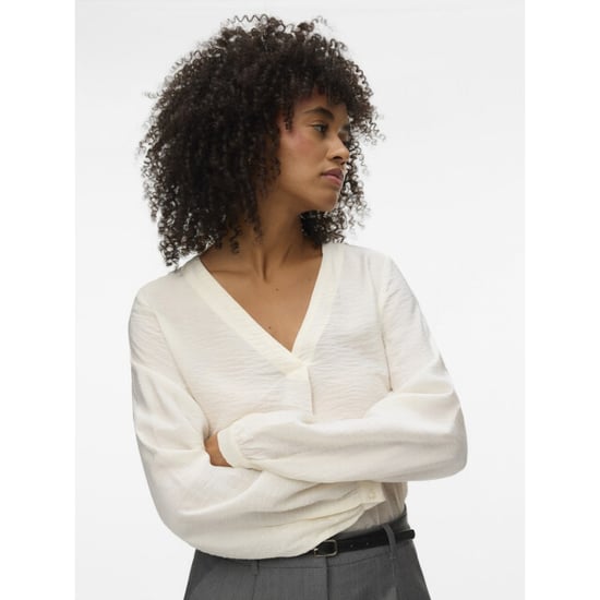 Vero Moda vmurli v-neck ls top wvn ga 10338835 cloud dancer - Image 3