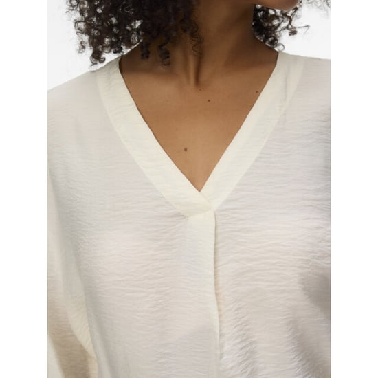 Vero Moda vmurli v-neck ls top wvn ga 10338835 cloud dancer - Image 4