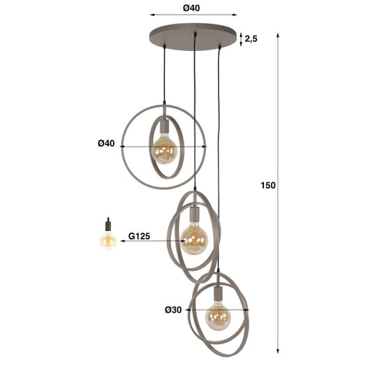 Hoyz hanglamp turn around getrapt 3-lichts - - Image 6