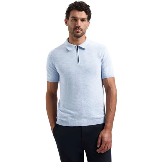 No Excess Pullover short sleeve polo zip frot blue - Image 2